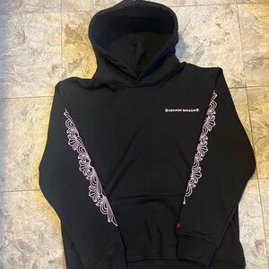 Black and pink chrome hearts hoodie